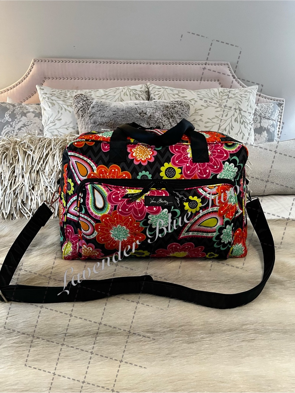 VERA BRADLEY Ziggy Zinnia 2014 Reactive Weekender Water Repellant Big Floral